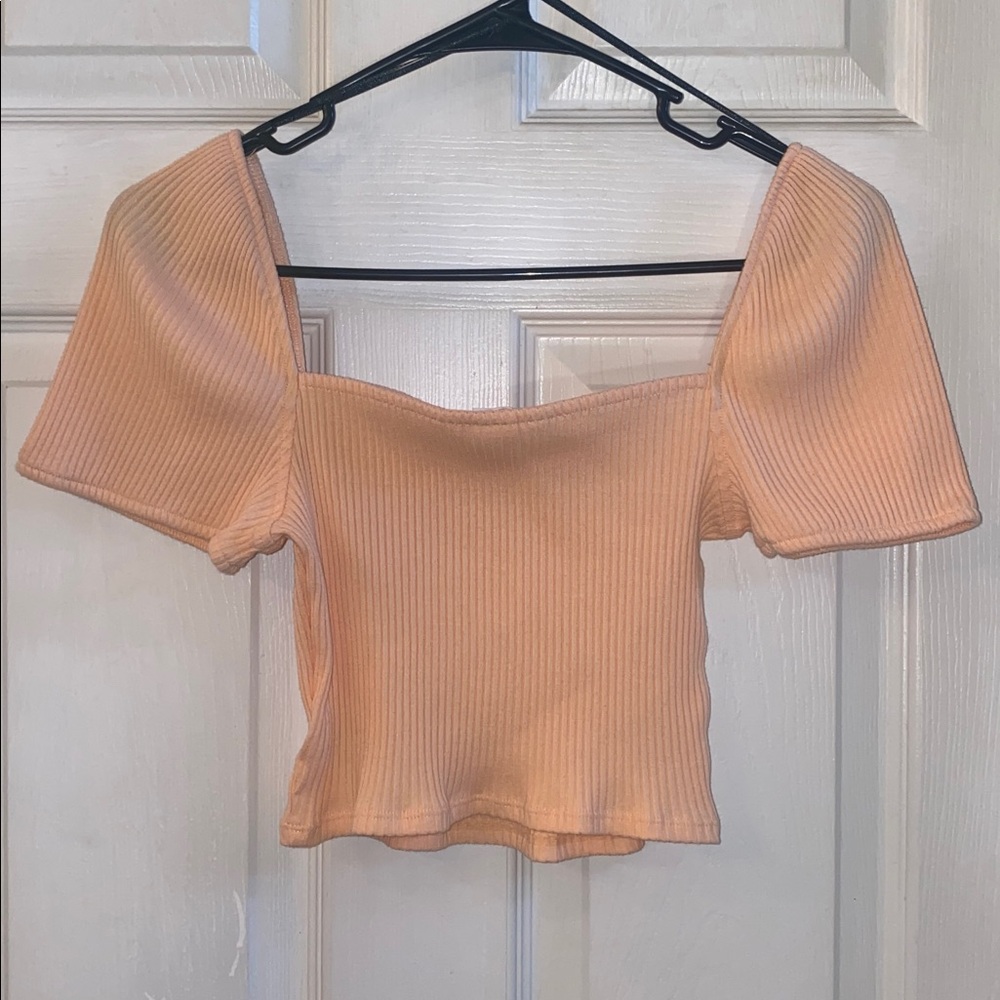 H&M Peach Ribbed Crop Top - Picture 9 of 12